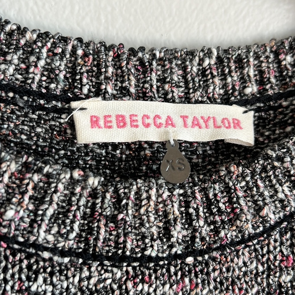 REBECCA TAYLOR Classic Multi Color Knit Sweater Top sz XS - Picture 4 of 10
